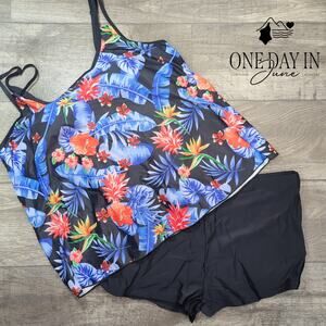 Aleumdr Plus Size Boyshort Tankini Swimsuit Size 3XL